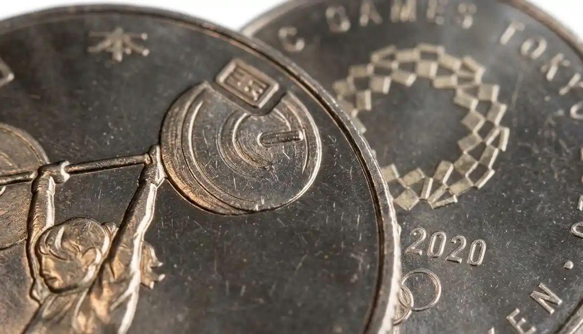 100 yen coin surface